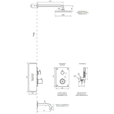 Tapwell BOX7368 ED2 Takdusj Innbygging med badekartut