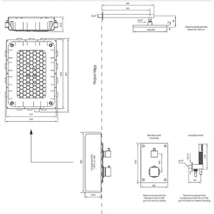 Tapwell BOX8268 Square ED2 Takdusj Innbygging
