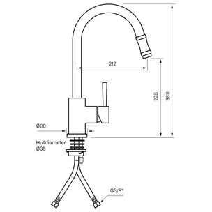 Tapwell EVO185 Kjøkkenarmatur Uttrekk