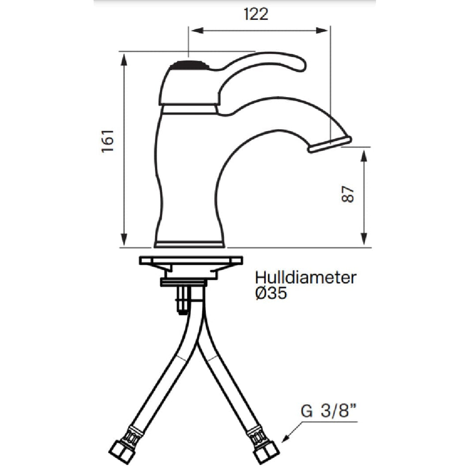 Tapwell FA071 Classic CR Servantbatteri Krom Tapwell Servantbatteri TA-9423647