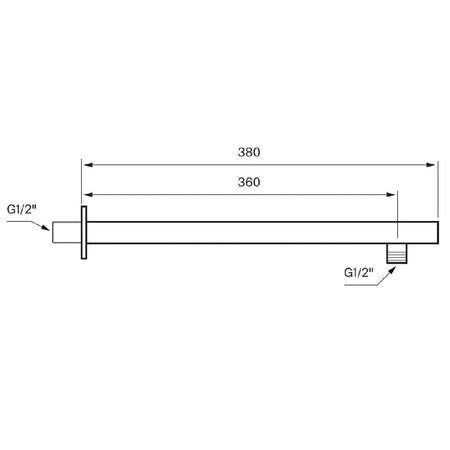 Tapwell FL322 Square Veggutløp L360mm