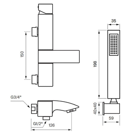 Tapwell LEC026 CR Badekararmatur