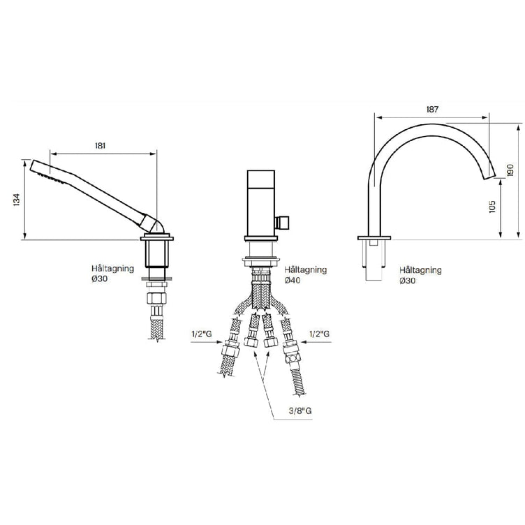 Tapwell LEC040 CR Karkantbatteri 3-hulls