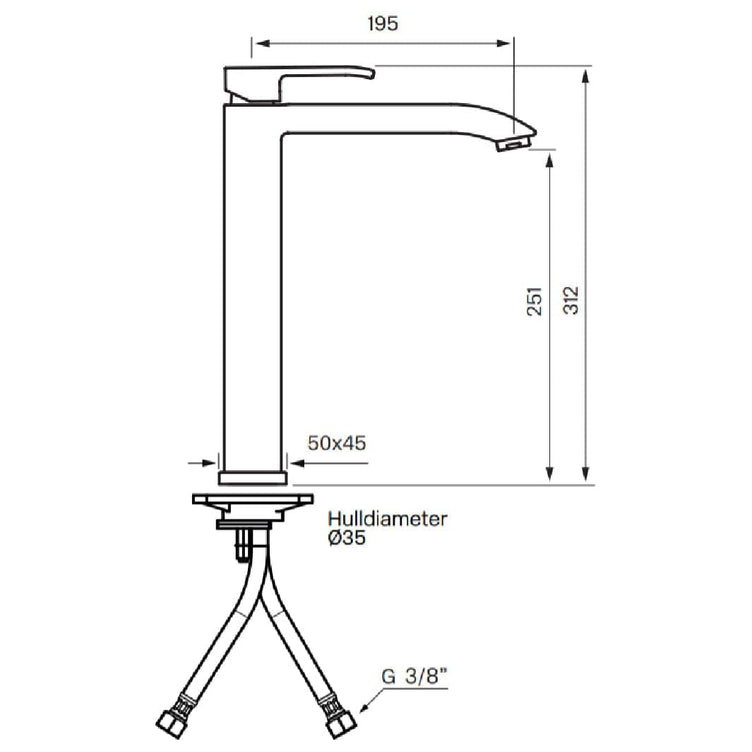 Tapwell LES081 CR Høy Servantbatteri