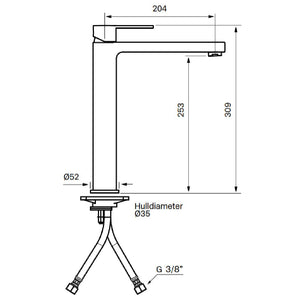 Tapwell RIN081 Høy Servantbatteri H309mm