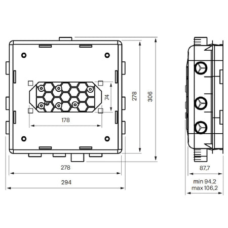 Tapwell T BOX 2.0 Small Innbyggingsboks