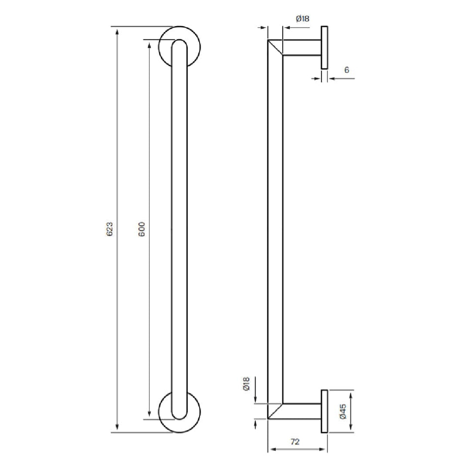 Tapwell TA212 Håndklestang L623mm Tapwell Håndklestang