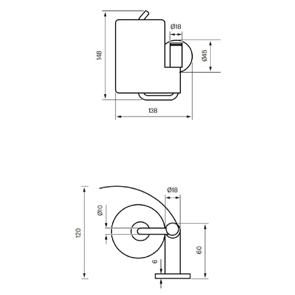 Tapwell TA236 Toalettrullholder Vegghengt m/lokk Tapwell Toalettrullholder