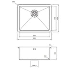 Tapwell TA5040 PVD Kjøkkenvask B55xD45cm