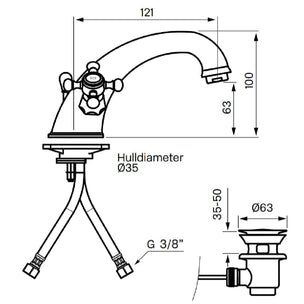Tapwell Classic VLV065 Servantbatteri 2-greps