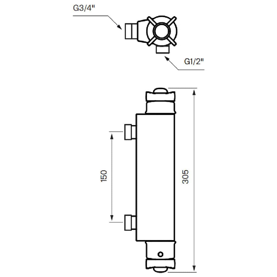 Tapwell XCOL168 Classic Dusjbatteri Tapwell Dusjbatteri