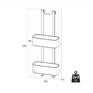 Tiger 2-Store Shower Caddy Dusjkurv 