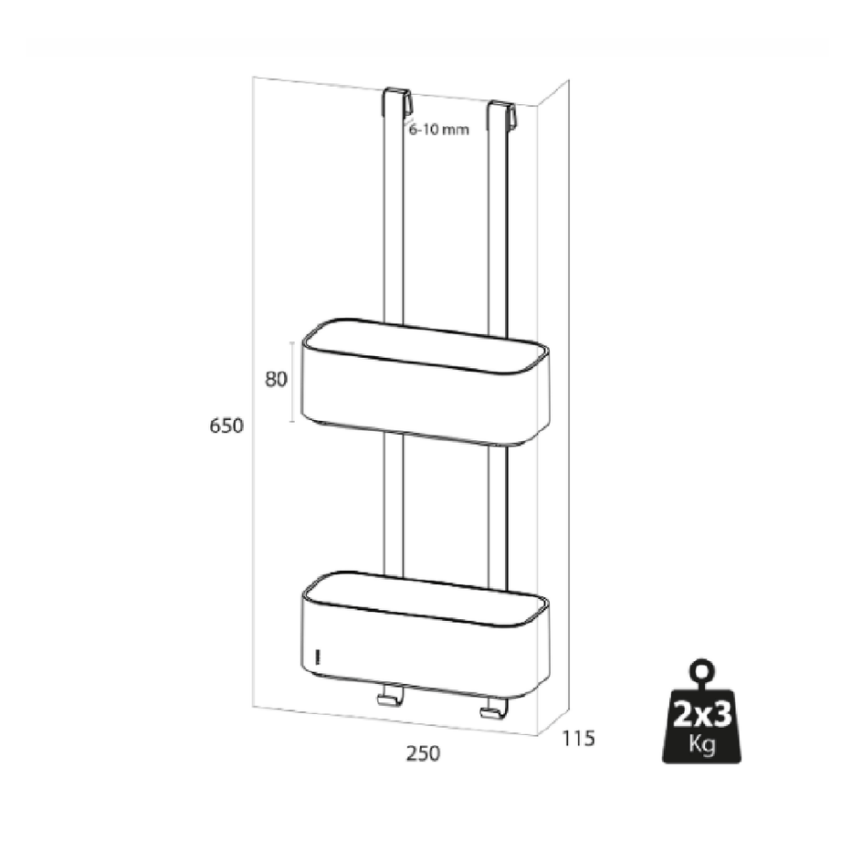 Tiger 2-Store Shower Caddy dusjkurv  Tiger Dusjhylle