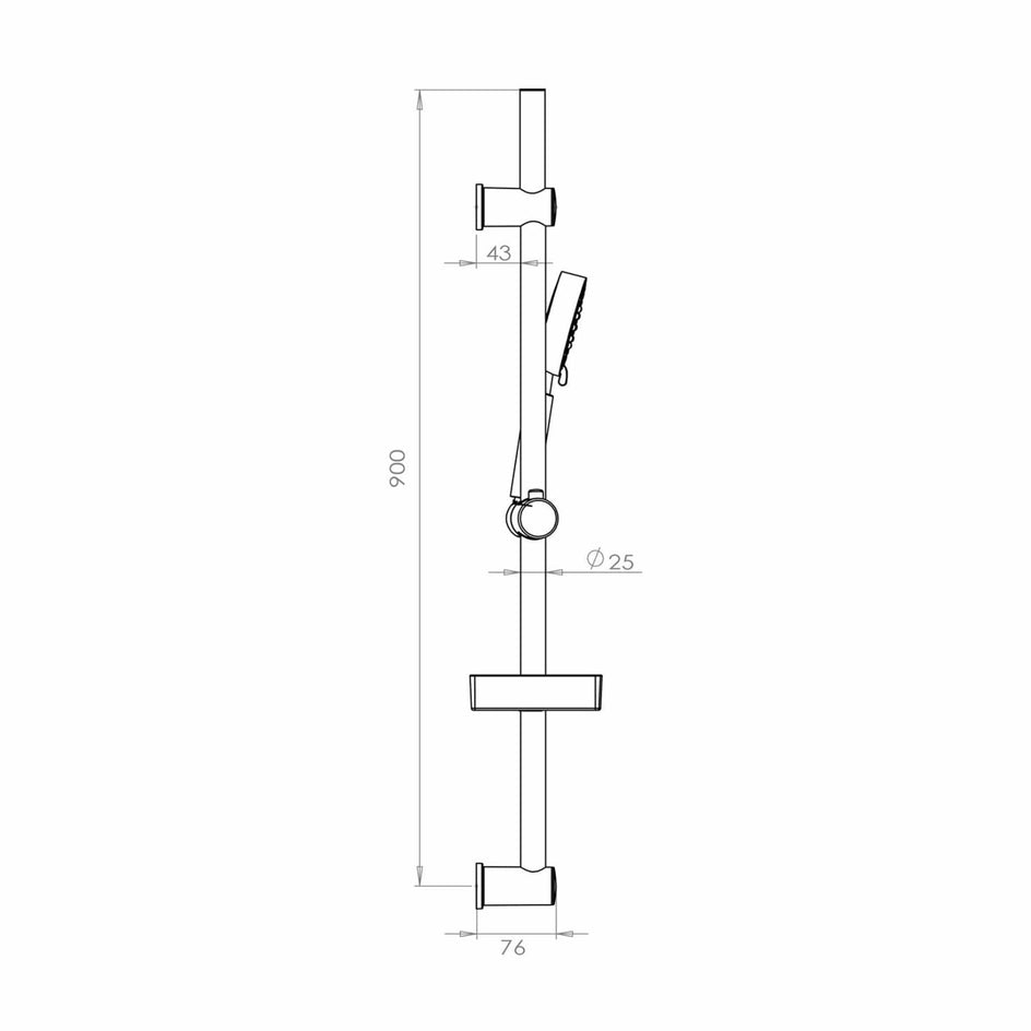 VikingBad Frida Dusjsett Justerbart toppfeste (max 88cm c/c) Krom VikingBad Dusjsett VB-109045