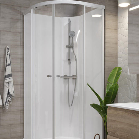 Vikingbad Sofia Dusjkabinett Buet H210cm Hvite Bakvegger
