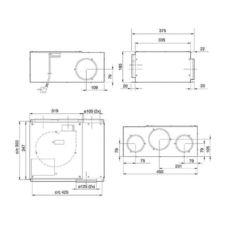 Villavent KFB140L Skapvifte
