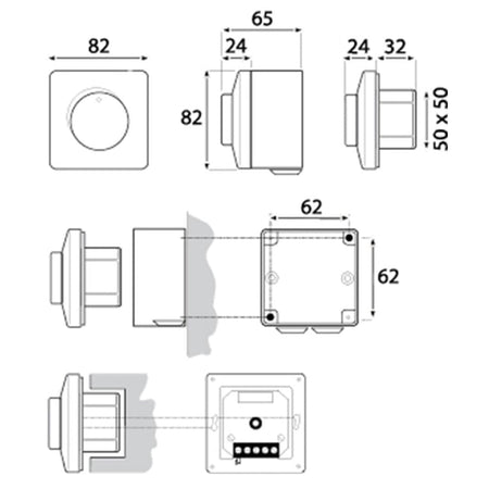 Villavent MTP 20 Potensiometer 0-10 V av/på bryter