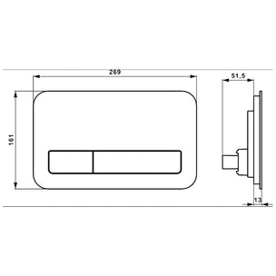 OUTLET: Villeroy & Boch ViConnect M200 Trykkplate glass