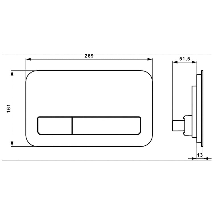 OUTLET: Villeroy & Boch ViConnect M200 Trykkplate glass